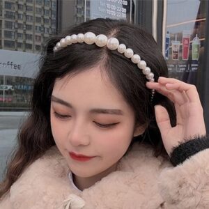 Bridal Jewelry Set Headband With Pearl Dangling/Drop Earring For Wedding And Engagement