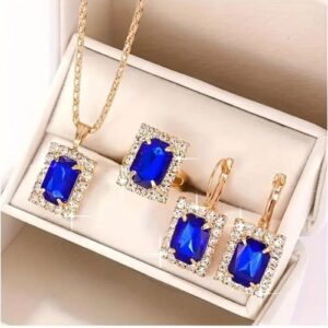 Beautiful Non-tarnish Ladies Jewelry Set (Blue)