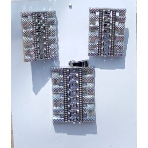 Classic Design Silver Color Earring And Pendant