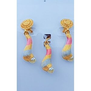 Classic Design Gold Color Earring And Pendant