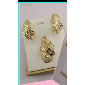 3 In 1  Women Brazilian Gold Plaited Jewelery Set..