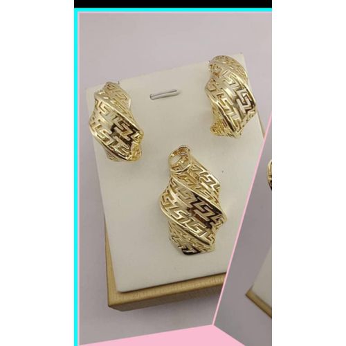 3 In 1 Women Brazilian Gold Plaited Jewelery Set..