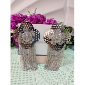 Bold Dropping Party Earing For Ladies- Silver