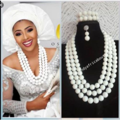 Coral Beads White Plus Earing And Bracelets