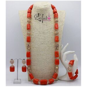 Africa Wedding Mixed And Orange Coral Beads+bracelets