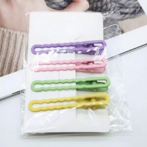 2 X 4x Snap Hair Pins Cream Hair Clips Metal Barrettes