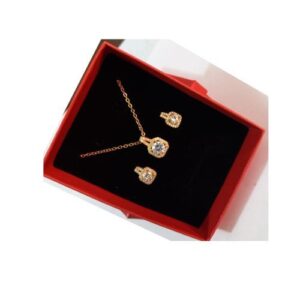 18k Gold Plated  Zirconia Necklace And Earring Jewellery Set