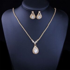 2 In 1 Necklace And Earrings +Jewelry Set GOLD