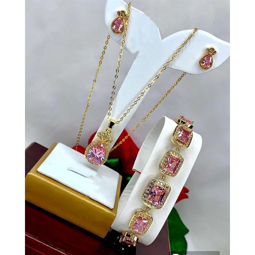 507 Gold Superior Quality Non Fading Gold Zirconia Jewelry Set(U.S.A)