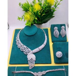 Always USA Extremely Sophisticated & Original Silver Zirconia Complete Jewelry Set (U.S.A)