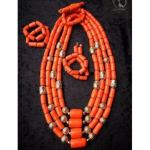 Beautiful Coral Beads Embelished With Gold Ornaments