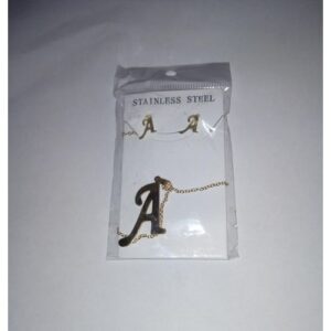 ALPHABET NECKLACE AND EARRING - LETTER A