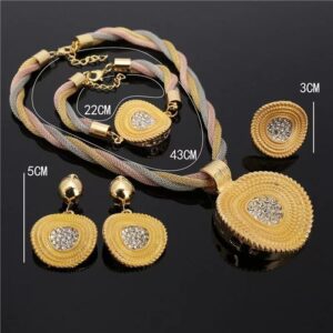 3-Colour African Colourful Designer Jewelry Costume Set
