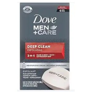 Dove Men Care Deep Clean Exfoliating Bar Soap (6 Bars)