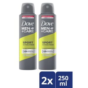 Dove Men+Care Deodorant Sport Active + Fresh 250ml Twin Pack