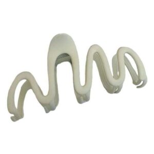 Frosted Hair Clamp Wave Shape Hair Claw Antislip Frosted for Women Cream Color