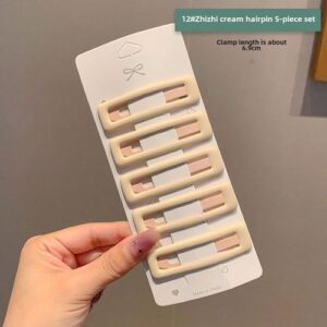 Kids Hair Clips Flower Pattern Accessories - 12  Zhizhi cream hairpin 5-piece set