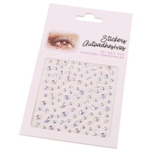 Self Adhesive Face Gems Hair Body Rhinestones Gems Colorful Crystals Stickers for DIY Crafts Face Makeup Manicure,ZH662 White NO5113