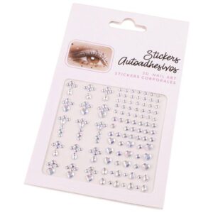 Self Adhesive Face Gems Hair Body Rhinestones Gems Colorful Crystals Stickers for DIY Crafts Face Makeup Manicure,ZH663 White NO5116