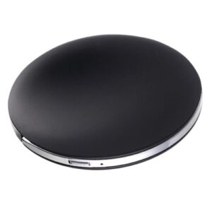 Portable 3X Magnifying Round  Vanity Mirror LED Travel Black