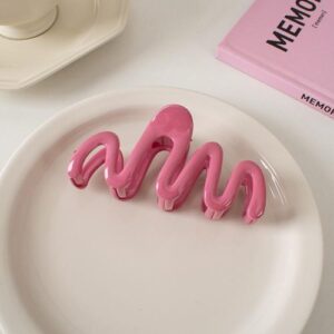 Chic Wave Hair Clip Jelly Texture Shark Clamp - M2-043 cream M gripper-pitaya Red