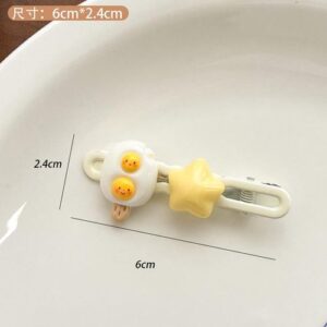 Cartoon Cheese Mouse Hair Clip Cute Style Accessory - Double yellow Ice Cream Star wave clip