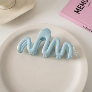 Chic Wave Hair Clip Jelly Texture Shark Clamp - M2-048 cream M gripper-Tiffany Blue