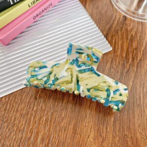 Bofeia Elegant Acetate French Style Hair Claw - Cream green 8.5cm & Baifeiya