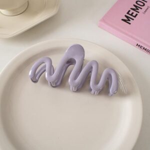 Chic Wave Hair Clip Jelly Texture Shark Clamp - M2-047 cream Series M gripper-Taro purple