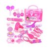 Children's Makeup Set Cosmetics Kit Little Girls Make Up Case Princess Toy Cosmetics Play Set With Mirror Safe Beauty Eyeshadow Hairdressing Toy For Children Gifts 24pcs