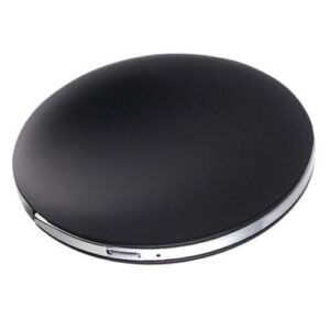 Portable Magnifying Compact LED  Mirror 2sided Travel Black