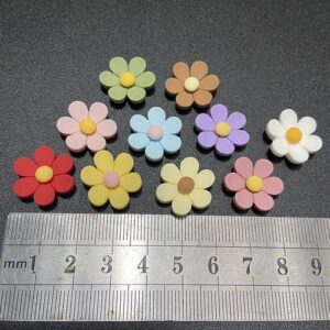 DIY Cream Glue Flower Resin Hair Clip Material - Hexagon Flower Trumpet & Coffee