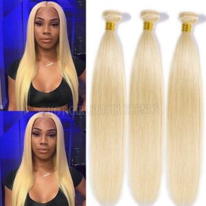 Bone Straight Creamy White Bundles-18inches