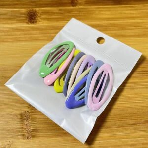 Sweet Cream-Colored Hair Clip for Kids - 8-Oval (opp bag 10))