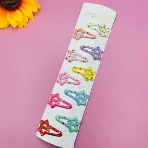 Sweet Cream-Colored Hair Clip for Kids - 15-colored dot long tail five-pointed star