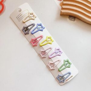 Sweet Cream-Colored Hair Clip for Kids - 3-Long Tail Five Stars