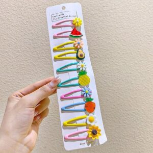 Sweet Cream-Colored Hair Clip for Kids - 21-Fruit Flowers (Oil Drop))