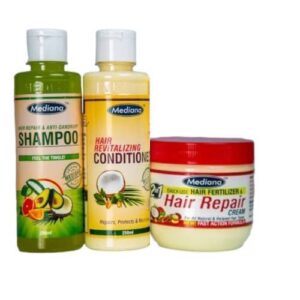Mediana Hair Anti-dandruff Shampoo, Revitalizing Conditioner & Repair Cream