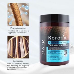 Keratin Hair Mask Cream Smoothing For Damaged Frizzy Hair(1000 G)