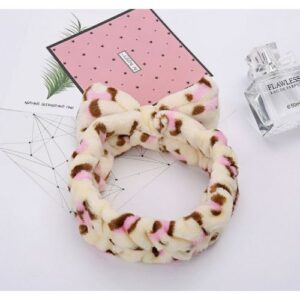 Headband  (Velvet Makeup/ Shower & Sleep ) Pink & Cream Dot