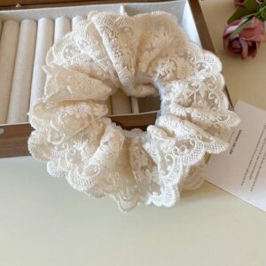 Soft Cream Lace Hair Band Sweet Korean Style - 14  hair band-white