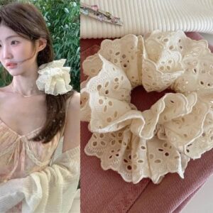 Soft Cream Lace Hair Band Sweet Korean Style - 1  hair band-white