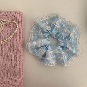 Soft Cream Lace Hair Band Sweet Korean Style - 4  hair band-blue
