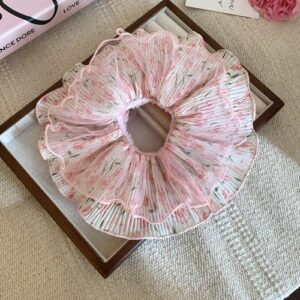 Soft Cream Lace Hair Band Sweet Korean Style - 48  hair ring-pink