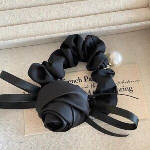 Soft Cream Lace Hair Band Sweet Korean Style - 16  hair ring-black