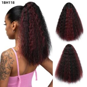 16-inch fluffy drawstring corn silk synthetic ponytail