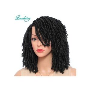 Braided Wigs For Women Synthetic Ombre Braided Dreadlock African Faux Locs Crochet Twist Hair Wigs Natural Black