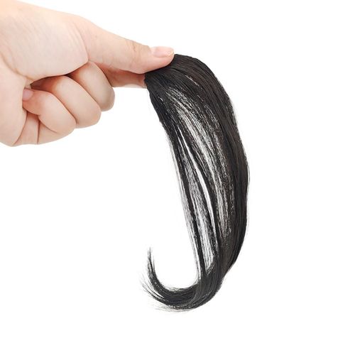 2pcs French Style Bangs Wig Piece Daily Wear Breathable Hair Bangs Personalized Hair Accessories,Black Brown NO5119