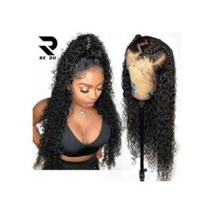 Curly Full Frontal HD Wig PrePlucked Front Wig for Black Women's Hair