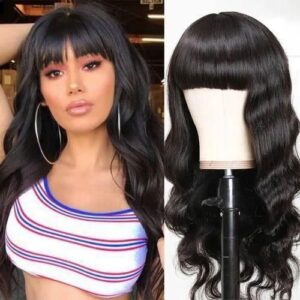Body Wave Wigs Brazilian Wigss With Bangs Honey